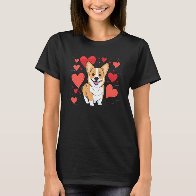 Camiseta Cute Valentines Corgi Cool Pembroke Welsh Corgi  1 (Frente)