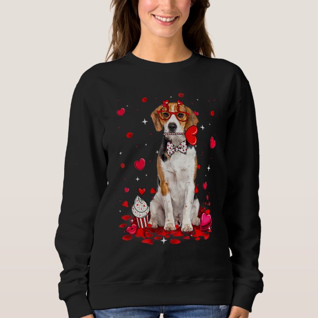 Camiseta Cute Valentine's Day Beagle Dog Heart Costume (Frente)