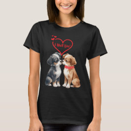 Camiseta cute Valentine's Day dogs Folded Greeting Card