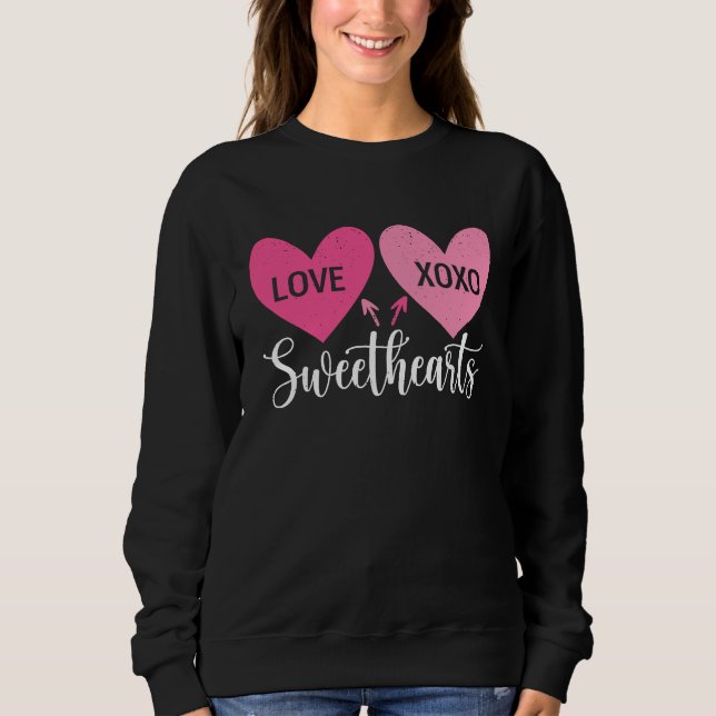 Camiseta Cute Valentines Day Sweethearts  Love Hearts Coupl (Frente)