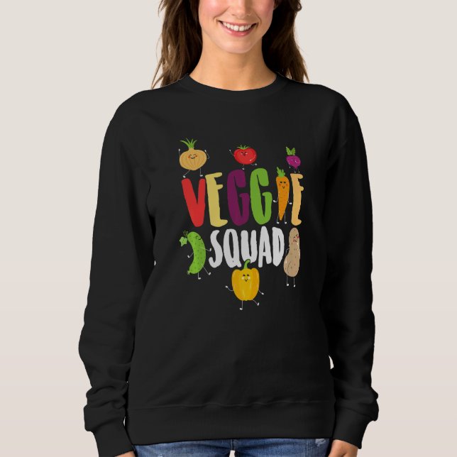 Camiseta Cute Vegetable Men Women Healthy Veggie Squad Vega (Frente)