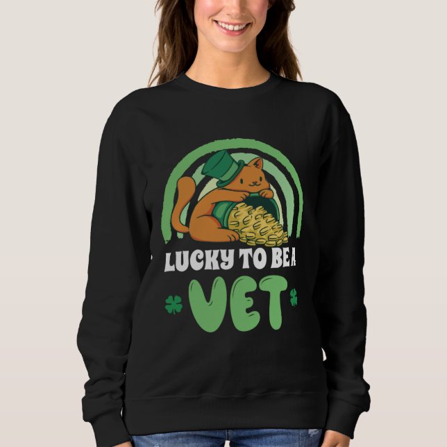 Camiseta Cute Veterinarian Cat Vet Tech St Patrick s Day (Frente)