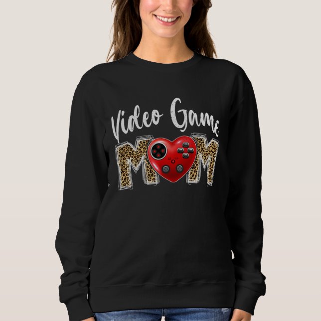 Camiseta Cute Video Game Mom Leopard Print Mom For Mother s (Frente)