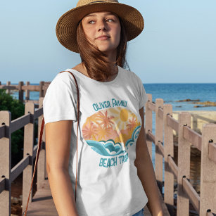 Camiseta Cute Vintage Beach levanta férias de sol feminina