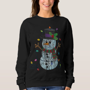Camiseta Cute Vintage Grunge Snowman acorrentado em Christm