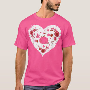 Camiseta Cute Vintage Queda Autumn Heart Para Autumn Leaves