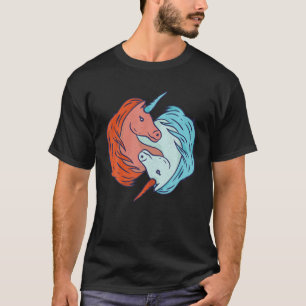 Camiseta Cute Vintage Retro Yin Yang Unicorns Unicorn Lover