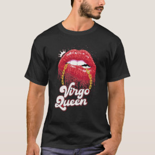 Camiseta Cute Virgo Queen Red Lábios Zododíaco Sinal Figuri