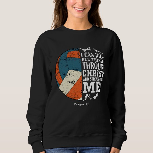 Camiseta Cute Volleyball  Teen Girls Women Her Philippians  (Frente)