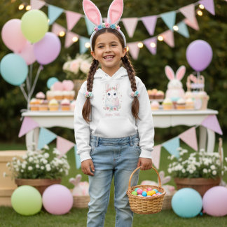 Camiseta Cute Watercolor Baby Bunny & Pastel Easter Egg 