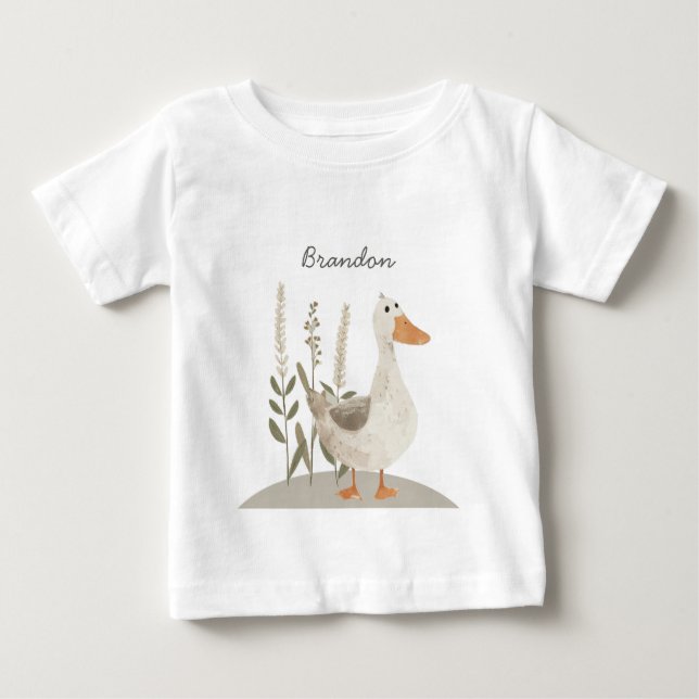 Camiseta Cute Watercolor Goose Baby T Shirt (Frente)