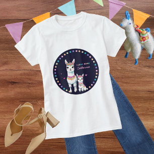 Camiseta Cute Watercolor Llama Mama Chá de fraldas mexicano