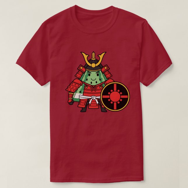 Camiseta Cute Watermelon Shogun Samurai Warrior Illustratio (Frente do Design)