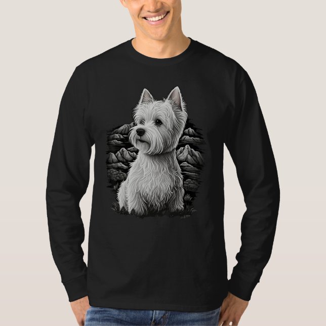 Camiseta Cute Westie Dog on West Highland White Terrier Lov (Frente)