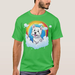 Camiseta Cute Westie Rainbow Cloud West Highland Terrier