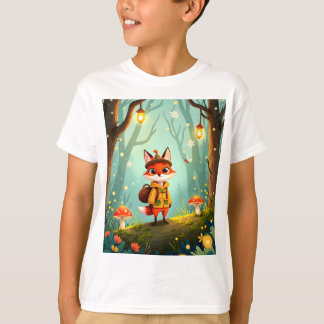 Camiseta Cute Whimsical Cartoon Fox