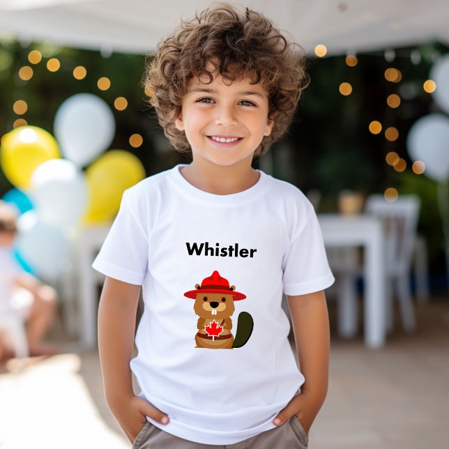 Camiseta Cute Whistler Canada Beaver com Folha de Mapeament (Criador carregado)