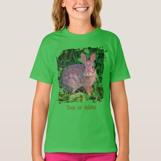 Camiseta Cute Wild Brown Rabbit Wildlife Personalized (Frente)