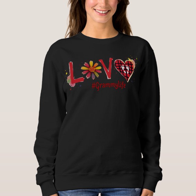 Camiseta Cute Wildflower Heart Love Grammy Life Happy Birth (Frente)