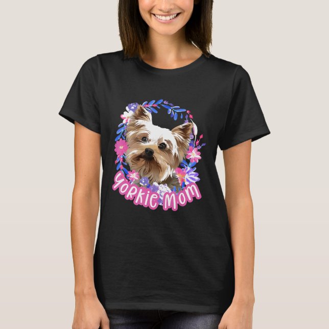 Camiseta Cute Yorkie mãe Yorkshire Terrier Dog Owner Lover (Frente)