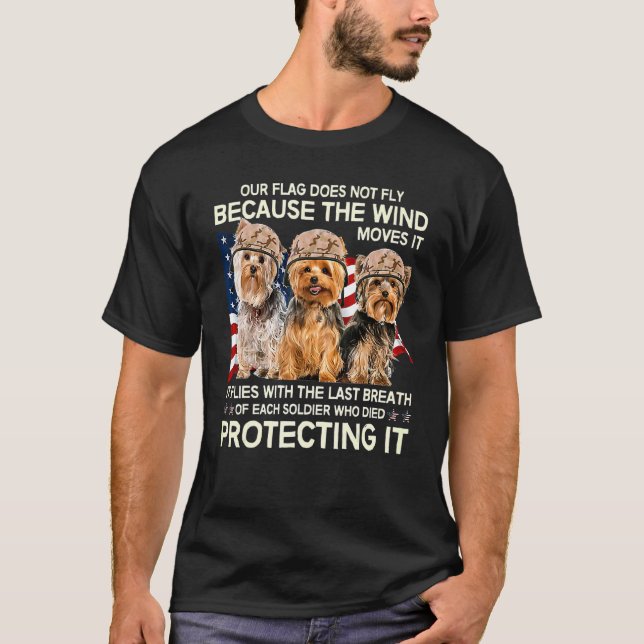 Camiseta Cute Yorkshire Dog Squad U Dia da Independência 4 (Frente)