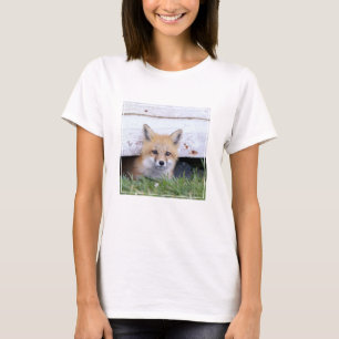 Camiseta Cutest Baby Animals   Red Fox Kit Peeking