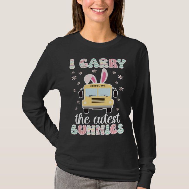 Camiseta Cutest Bunnies Bus Driver Easter Bunny Bus Driving (Frente)