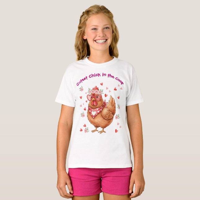 Camiseta Cutest Chick in the Coop Brown Hen (Frente Completa)