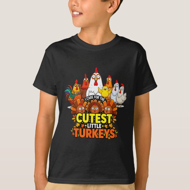 Camiseta Cutest Little Turkeys Funny Thanksgiving Teacher D (Frente)