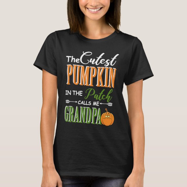 Camiseta Cutest pumpkin calls me Grandpa Matching Family  f (Frente)