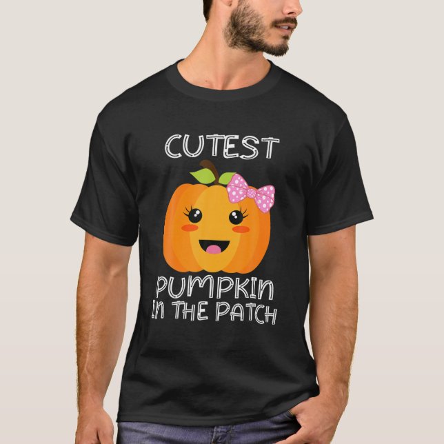 Camiseta Cutest Pumpkin In The Patch Funny Halloween Thanks (Frente)