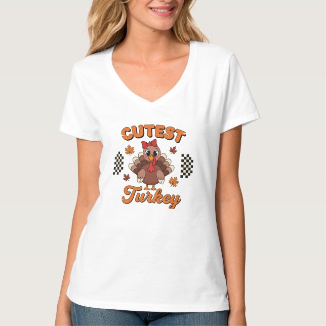 Camiseta Cutest Turkey Thanksgiving Shirt – Cute Turkey (Frente)