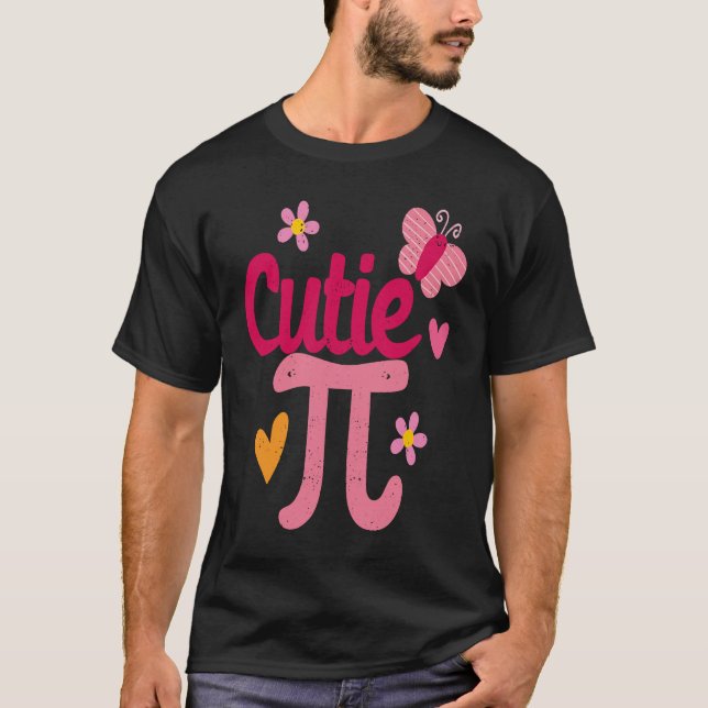 Camiseta Cutie Pi Day  Cute Nerd Geek Pretty Math Butterfly (Frente)