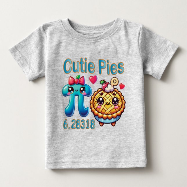 Camiseta "Cutie Pies" - Símbolo de Pi Cónico e Pie Pun (Frente)