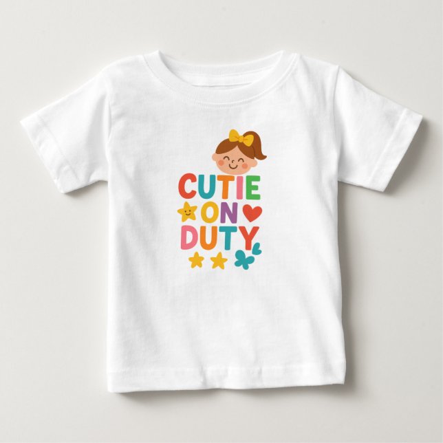 Camiseta Cutie sobre o dever (Frente)