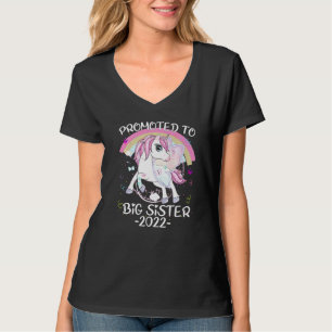 Camiseta Cutie Unicorn Promovido À Big Sister 2022