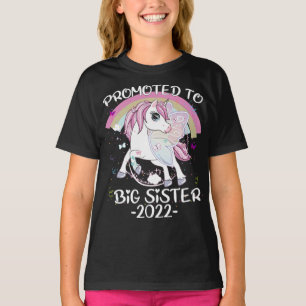 Camiseta Cutie Unicorn Promovido à Big Sister 2022