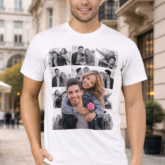 Camiseta Cutout Photo Collage For Couple