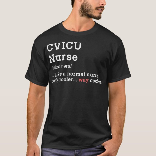 Camiseta CVICU Enfermeira Enfermeira Engraçada Definição Mu (Frente)