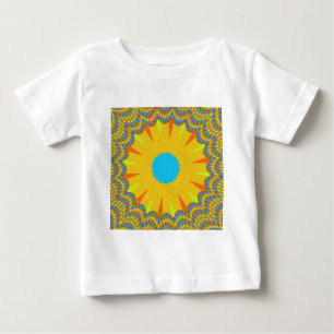 Camiseta Cyan e Dourada Mandala Art Impressão