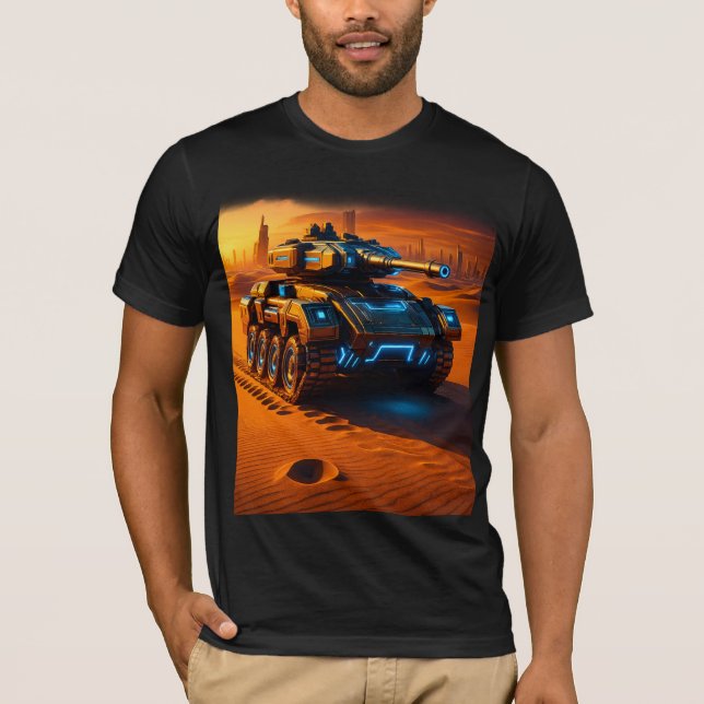 Camiseta Cyber Desert Tank – Armadura Futurista no (Frente)