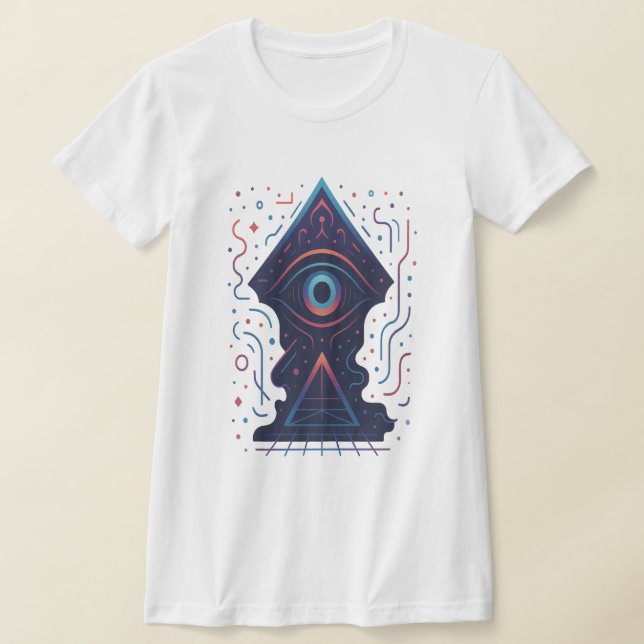 Camiseta Cyber Eye - Design de Geometria do Portal Místico (Postura )