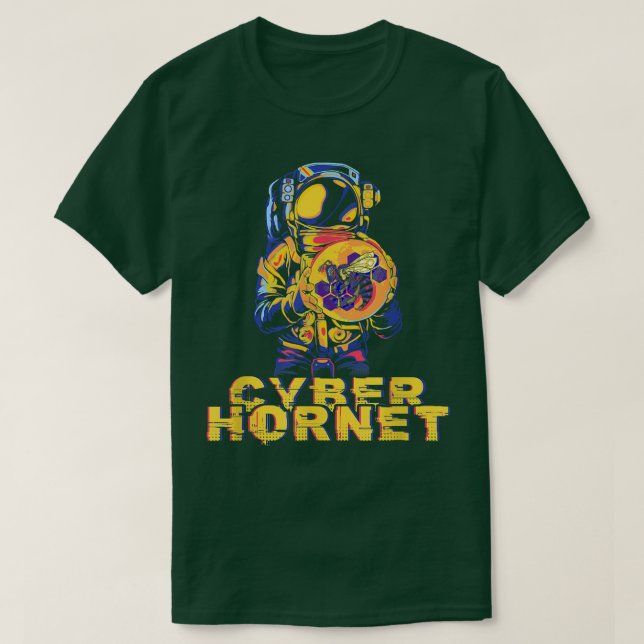 Camiseta Cyber Hornet Bee Bitmoney Cryptocurrency Hodl BTC  (Frente do Design)
