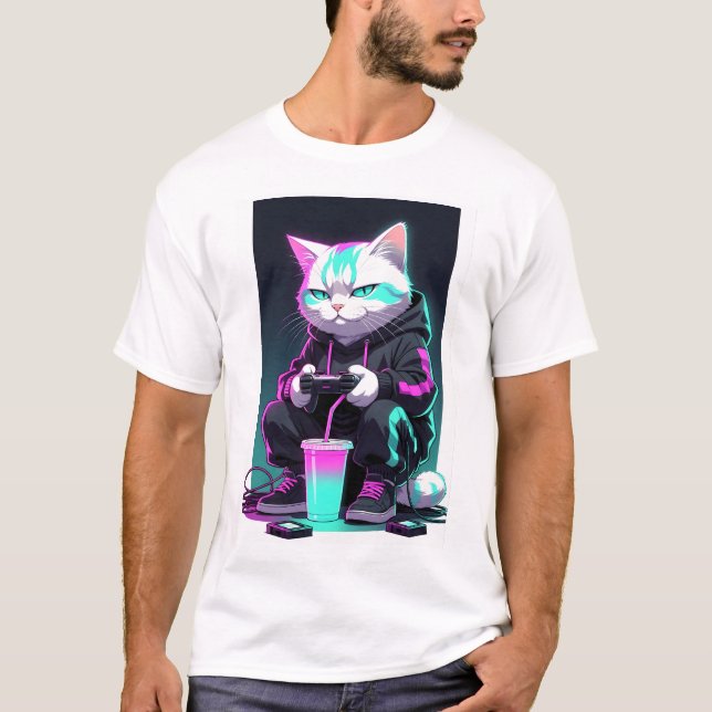 Camiseta Cyber Lounge Cat (Frente)