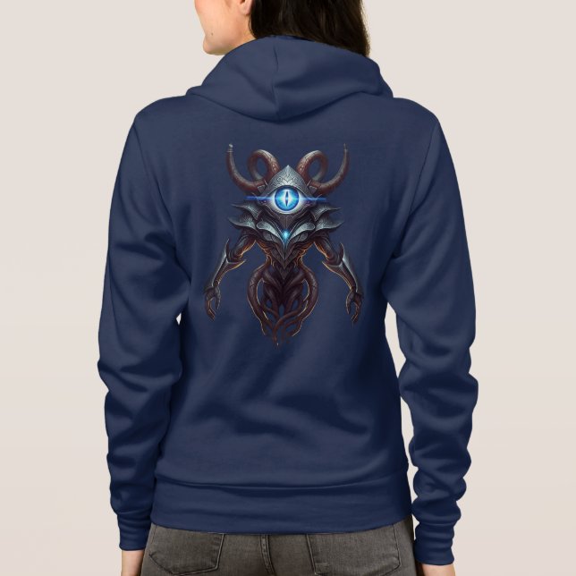 Camiseta Cyber Mage Oracle Drone Dark Fantasy Hoodie (Verso)