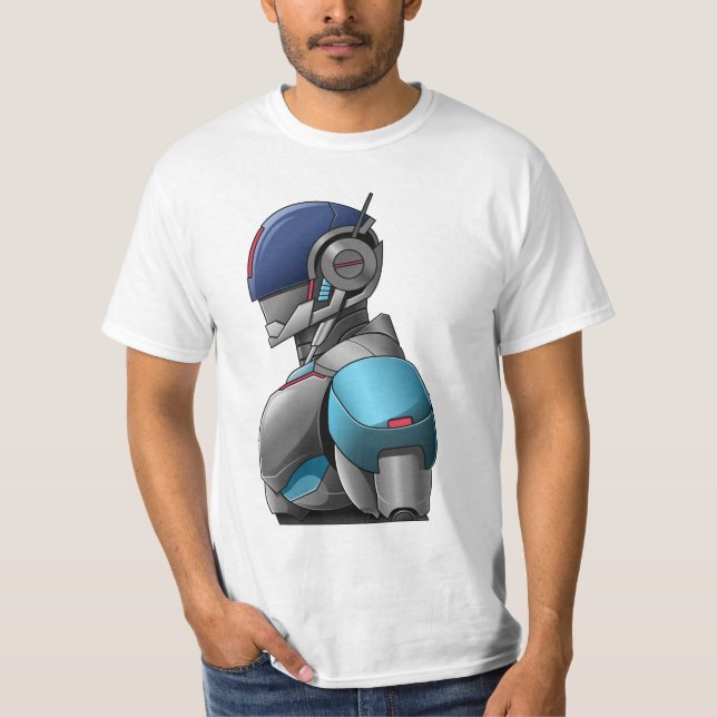 Camiseta Cyber Police Robot - Futuristic Android (Frente)