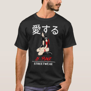 Camiseta Cyber Punk Streetwear, guerreira japonesa