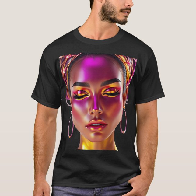Camiseta Cyber Queen Neon Glow (Frente)
