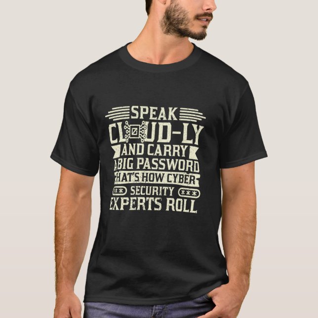 Camiseta Cyber Security Expert para Hacker Branco e Cyb (Frente)