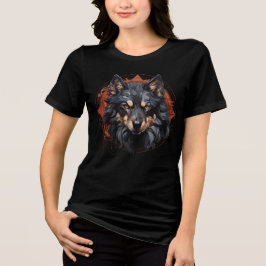 Camiseta Cyber Tribal Wolf – Dark Tech Spirit Art